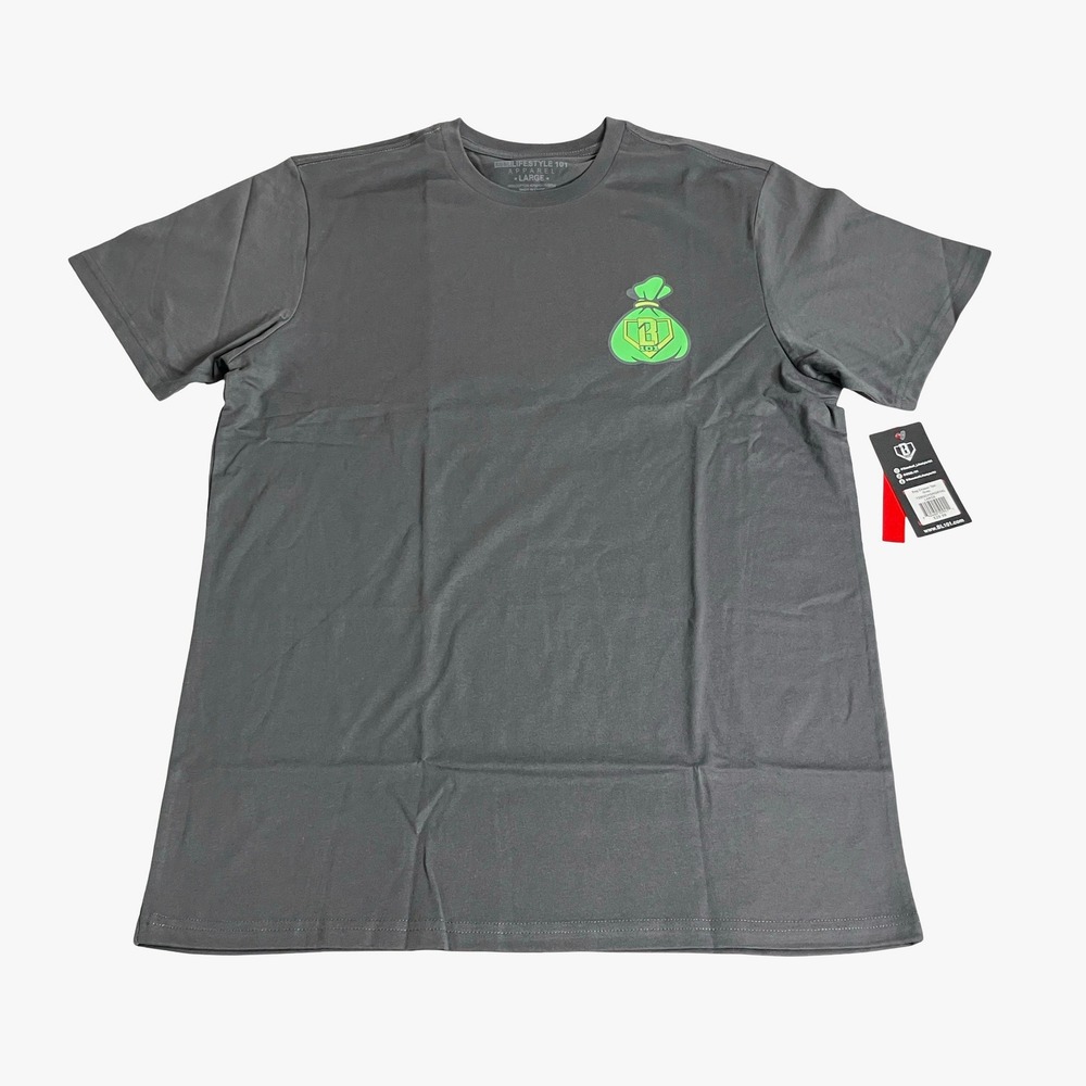 Baseball Lifestyle 101 Bag Chaser Tee Shirt Mens Large Gray Graphic Short Sleeve